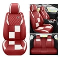 thumbnail image 2 of Maidao Car Seat Covers Full Set for SEAT for Leon e-Hybrid 2018-Present 5 Seats Compatible Airbag Waterproof Front Rear Cushion Protector Red, 2 of 6