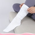 thumbnail image 5 of Bocaoying 4 Pairs Women's Non-Slip Slouch Yoga Socks with Grips - Breathable Pilates Grip Socks, Scrunch Socks for Yoga Barre, Hospital and Gym, US 5-10, 5 of 6