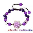 thumbnail image 4 of K-KED Jade Flower Bracelets Delicate Jewelry Bangles Natural Gemstones Chalcedony 925 Silver-1, 4 of 7
