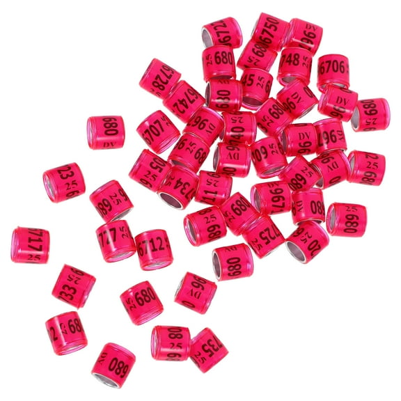 Hemoton 50pcs Pigeon Foot Bands Bird Identification Leg Rings Aluminum Plastic Leg Tags for Racing Pigeons and Poultry Supplies