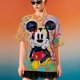 thumbnail image 3 of Camiseta estampada de Mickey Mouse de Disney para mujer, top de manga corta, disfraz de calle, divertida, Y2k, cara grande, verano, 3 of 5