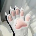 thumbnail image 6 of Byfri Black and White Plush Cat Claw Gloves, Cartoon Kitten Paw Full Finger Mittens for Themed Events, Black White One Size 40x15cm, 6 of 7