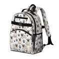 thumbnail image 2 of Pug and Dog Paw Print Backpack for School, Cute School Bag with Adjustable Shoulder Straps and Padded Back, 15.25"x11.5"x5.25", 2 of 5