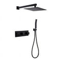 thumbnail image 2 of CRO Decor 2 Function Complete Brass Shower Fixture in Black, 2 of 5