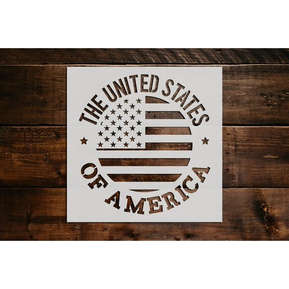 American Flag Stencil - Art and Wall Stencil (6"x6")