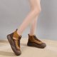 thumbnail image 1 of Teissuly Women's Retro Elastic Ankle Boots Fashion Flat Heel Round Toe Flat Heeled Frenum Shoes Teissuly WER202312145638, 1 of 8