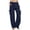 Navy, variant on LEAVINGSUO Cargo Pants Women Linen Wide Leg Work Pants with Elastic Drawstring Waistband Casual Pants with Pockets Dark Blue S