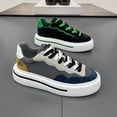 thumbnail image 2 of Men'S Athletic Shoes | Trendy Platform Fashion Sneakers, Lightweight Sporty Footwear | Upper, PVC Sole, Fabric Lining, Lace Closure，Versatile Casual Board Shoes, Comfortable Elevated Streetwear, 2 of 4