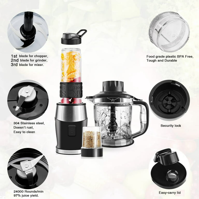 Dropship Blender For Shakes And Smoothies; 1000W High Speed Bullet Blender  For Kitchen Baby Food; Portable Blender Single Serve Blender Coffee Grinder  With 6-E to Sell Online at a Lower Price