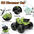 thumbnail image 5 of Remote Control Monster Truck for Kids, 2.4GHz RC Car with 360° Stunts, Spray Mist, LED Lights & Sounds, All Terrain Off-Road Vehicle, Birthday Gift for Boys & Girls Ages 3+（green）, 5 of 7