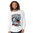 thumbnail image 4 of The Smurfs Kanji Keep Pushin Savage Men Big & Tall Sweatshirt Brisco Brands 3X, 4 of 5