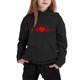 thumbnail image 4 of Conjunto de sudadera con capucha de manga larga para niños con estampado en forma de corazón y pantalones deportivos con lazo en las piernas, conjunto deportivo informal de dos piezas para niños, poli, 4 of 5