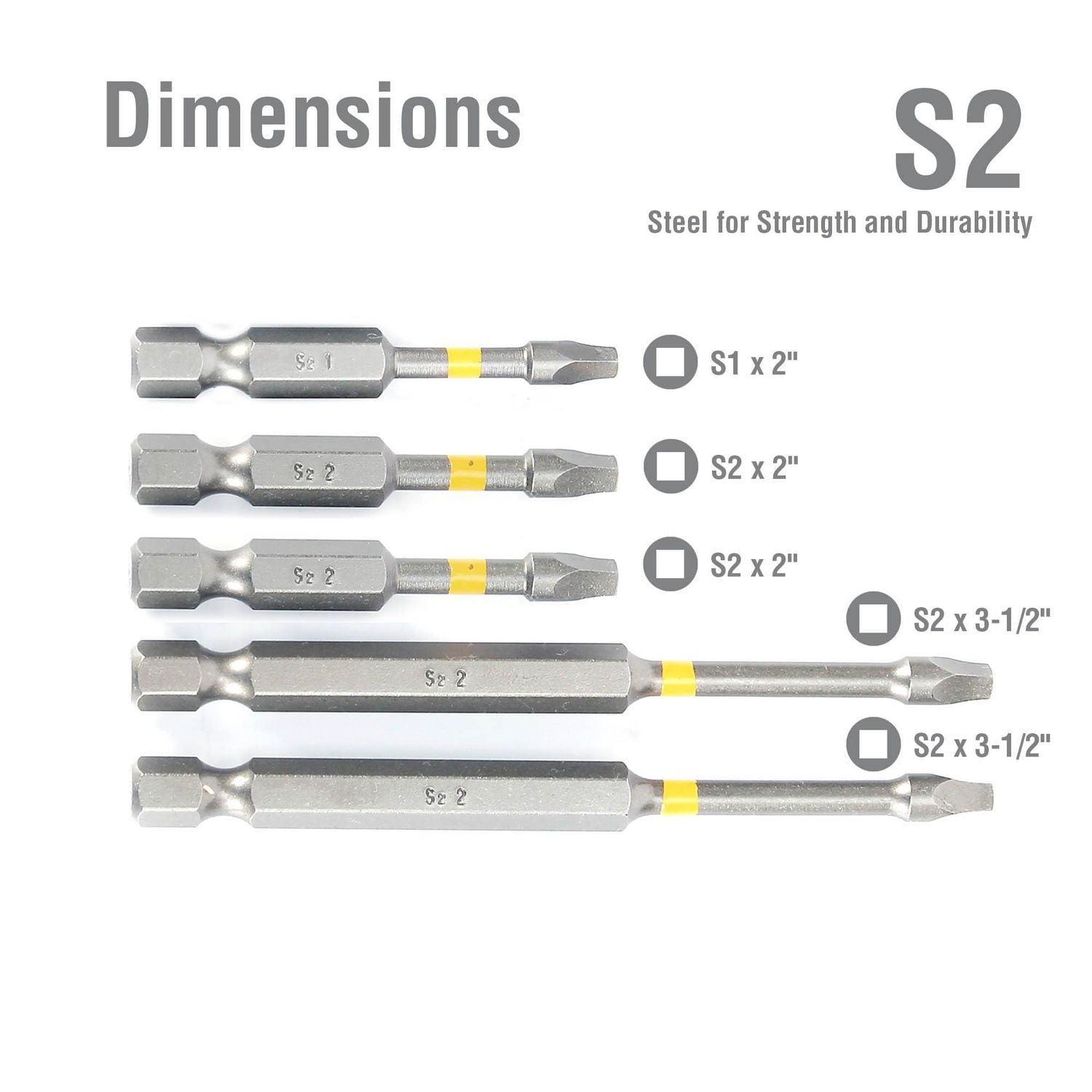 WorkPro 5-Pièce Jeu d’embouts carrés Acier S2