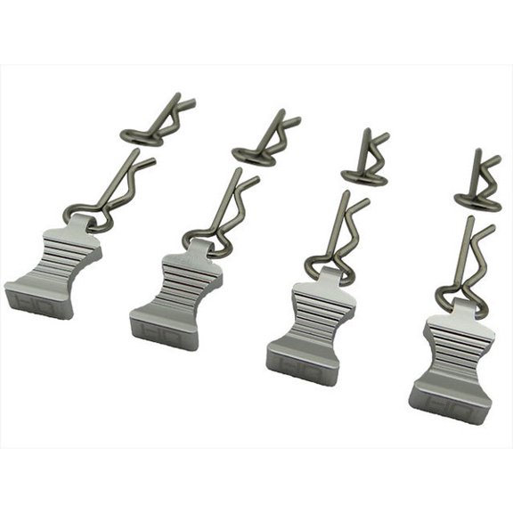 Hot Racing 1/10 Silver Aluminum Ez Pulls Body Clips