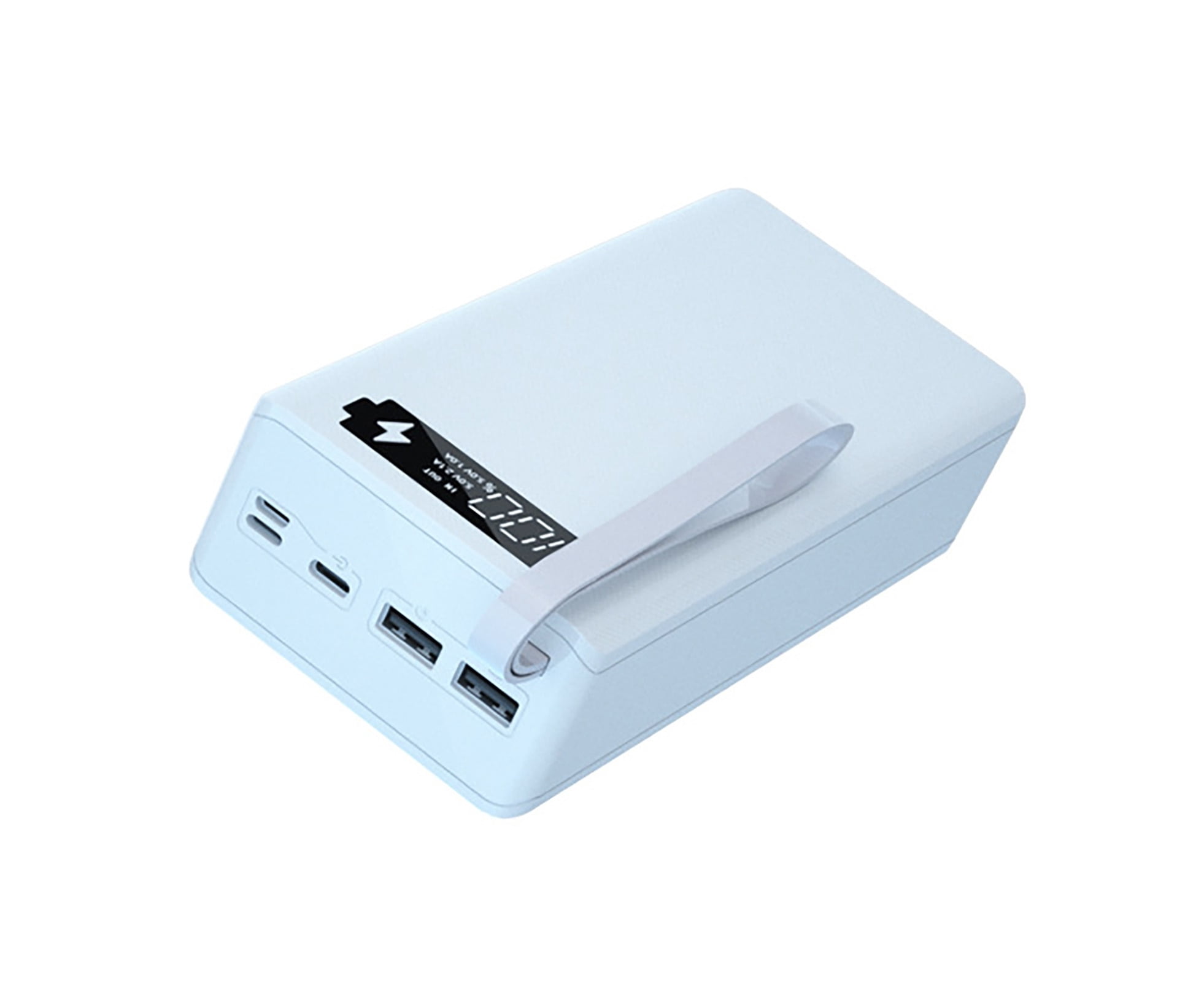 C12 Power Bank Shell Solderless Detachable DIY 12x18650 QC PD Portable Charger Case-White Ordinary Type,without Wireless Charging