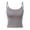 A-Dark Gray95, variant on Women's Cropped Camisole Scoop Neck Shelf Bra Adjustable Spaghetti Straps Sleeveless Top Basic Layering Tanks