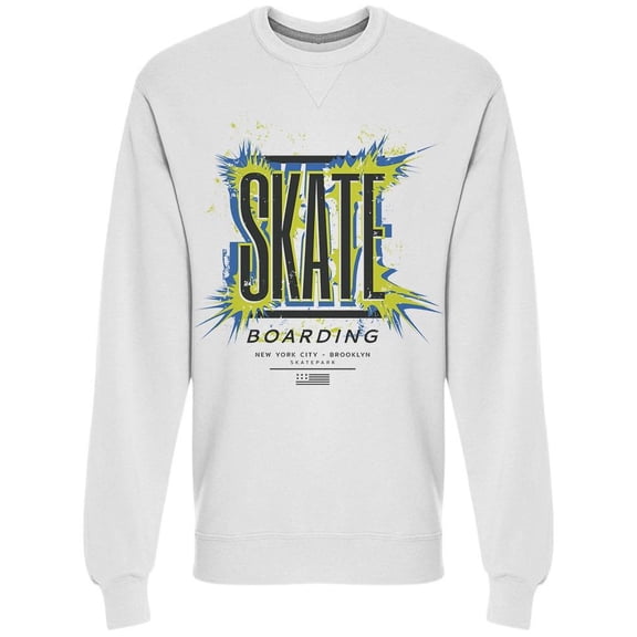 Skateboarding Brooklyn Cool Sweatshirt Men -Image by Shutterstock, Male 5X-Large