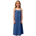 thumbnail image 6 of dazeni Teen Girls Backless Cami Dresses Spaghetti Strap Sleeveless House Dress Long Sundress with Back Tie Summer Beach Clothes, 6 of 8