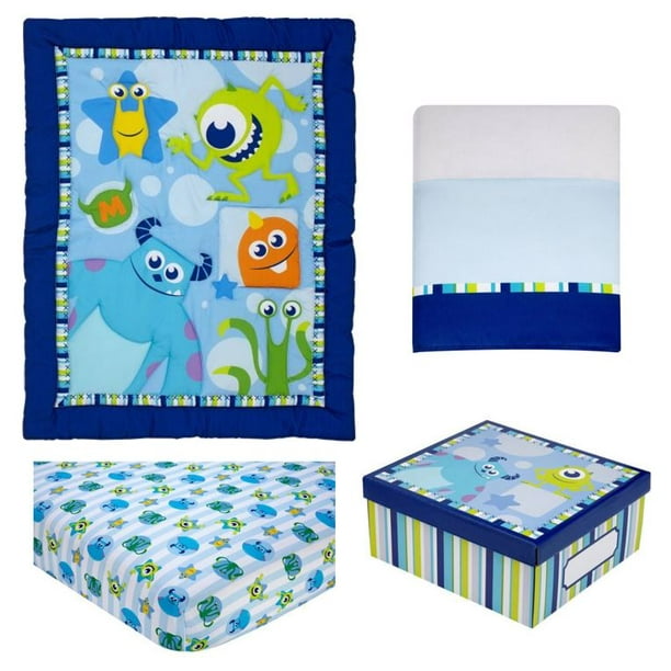 Disney Monsters On The Go 4 Piece Crib, Monsters Inc Twin Bedding Set
