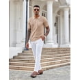 thumbnail image 4 of COOFANDY Men's Knit Polo Shirts Short Sleeve Vintage Polo Shirt Textured Polo T Shirt Classic Golf Shirt, 4 of 6