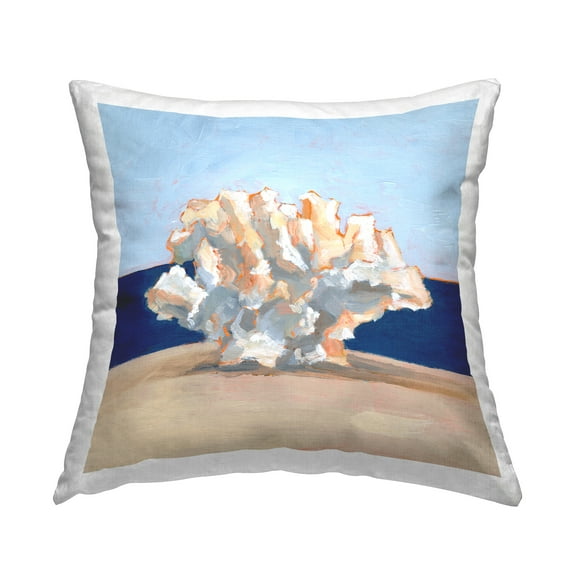 Stupell Industries Ocean Coral on Blue Square Decorative Printed Throw Pillow, 18 x 18