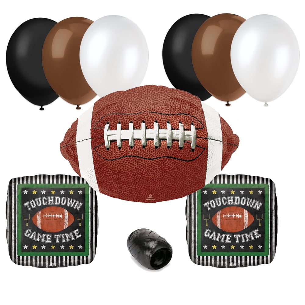 Touchdown Gametime Bouquet Party Supplies 10pc Balloon Pack, Black