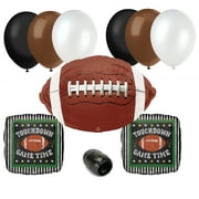 Game Time Football Party Supply Starter 10pc Balloon Pack, Black White Brown