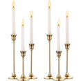 thumbnail image 1 of Juegos (6 piezas) Candelabros Conos Candelabros de metal de latón dorado, 1 of 5