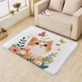 thumbnail image 2 of Cat Rug for Girls Bedroom - 5x7 Rug - Cat Rug - Cute Kitten Floral Area Rug - Kids Girls Butterfly Flower Rugs - Kawaii Animal Carpet, 2 of 7