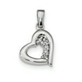 thumbnail image 2 of 925 Sterling Silver Cubic Zirconia Heart Shaped Earring and Pendant Set, 2 of 4