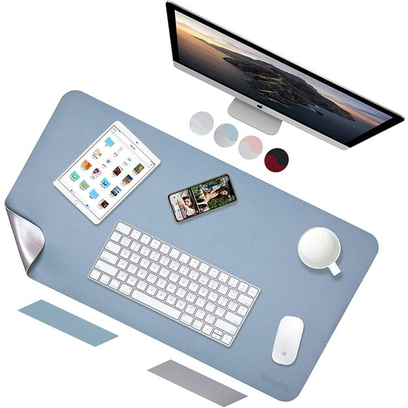 Weelth Desk Pad, Multifunctional Office Desk Mat, Upgrade Dual-Sided PU Leather Desk Blotter Protector, Thin Waterproof