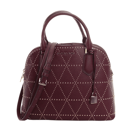Dome Studs Bag - Michael Kors Adele Large Dome Satchel Merlot Studded Leather