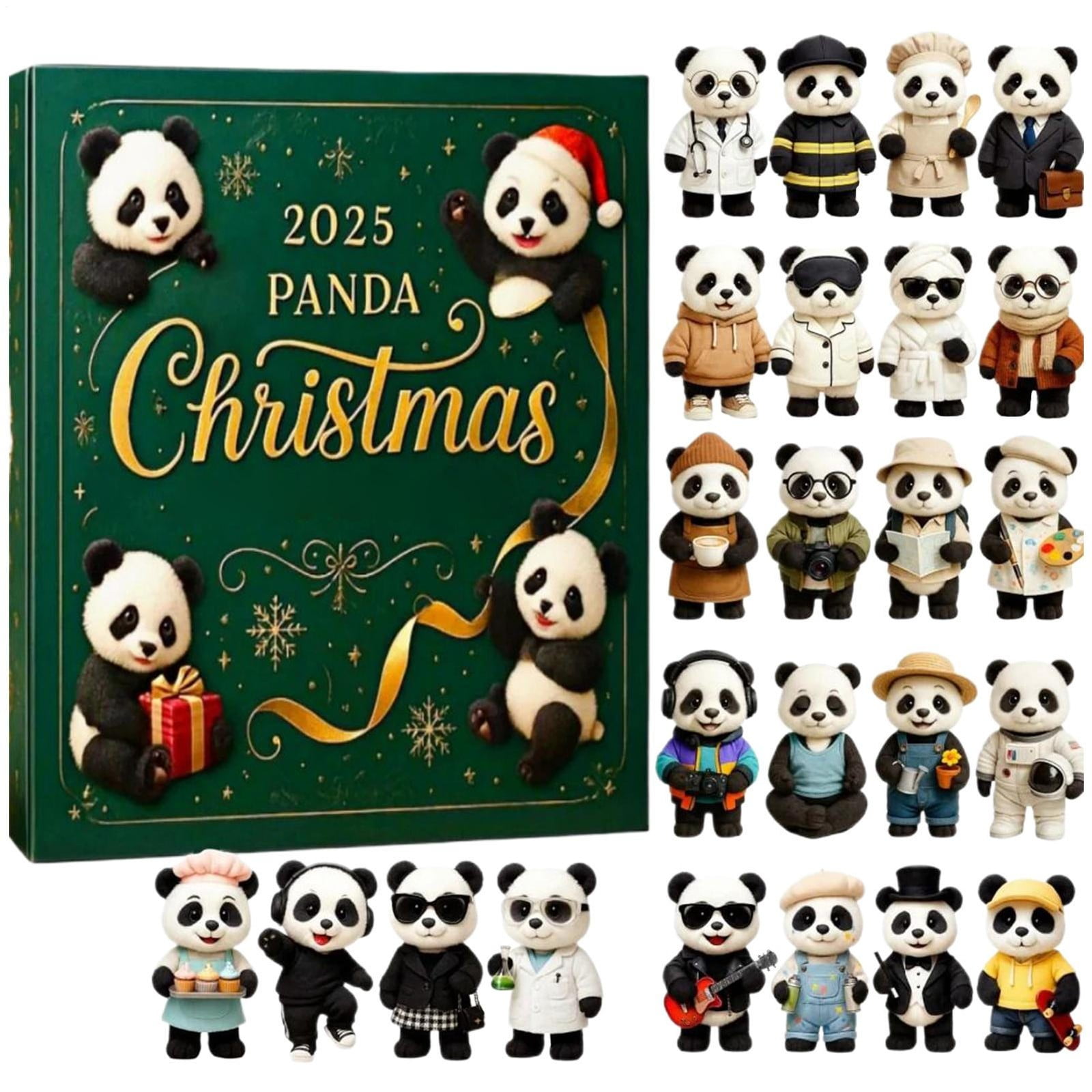New 2025 Cute Panda New Year Countdown Calendar Gift Box, 24-Piece Acrylic Toy Figurine Blind Box