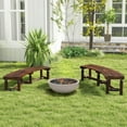 thumbnail image 2 of Gymax Curved Bench Carbonized Wood Dining Bench for Round Table 710 LBS Max Load Patio, 2 of 6