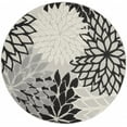 thumbnail image 1 of homeroots home decor 384598 Tapis Rond de 4 Pieds Noir Gris Blanc Intérieur Extérieur, 1 of 1