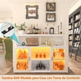 thumbnail image 3 of Estante de Vino no Empotrado para Piso,Clóset no Empotrado para Barra de Vino, Rack de Vinos, Rack para Botellas de Vino, con 2 Botelleros, 4 Portavasos para Copas de Vino y luz LED(Blanco), 3 of 7