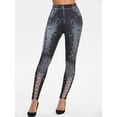 thumbnail image 3 of Lace-up 3D Print Skinny Jeggings, 3 of 3