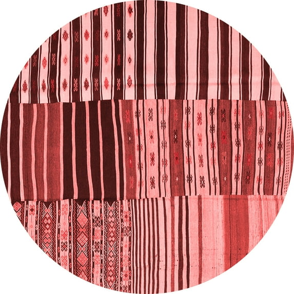 Ahgly Company Indoor Round Southwestern Red Country Area Rugs, 6' Round
