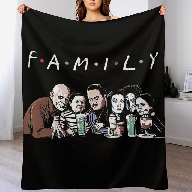 Manta de franela cálida y acogedora de la familia Addams para sala de estar, dormitorio, cama, sofá, camping, viajes, mantas de vellón para todas las estaciones, regalos para niños, niñas, niños y
