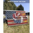thumbnail image 3 of 4th of July RV Awning Sun Shade Screen 9'X15.3' Patriotic American Flag Eagle Mesh Sunscreen Red White and Blue Feather Awning Shade Screen with Zipper Completed Kits for RV Motorhome Camper, 3 of 7