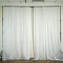 Sheer Voile Backdrop Party Drape Curtains, 5ft x 10ft (Wedding Ceremony Party Home Decoration)