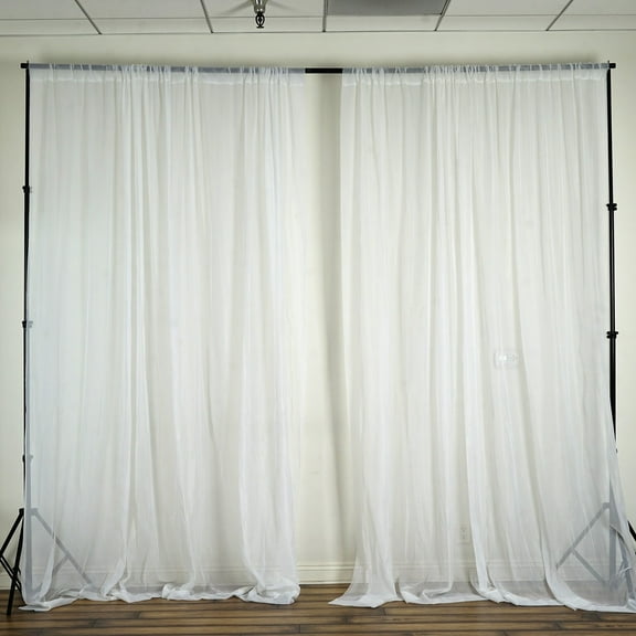 Sheer Voile Backdrop Party Drape Curtains, 5ft x 10ft (Wedding Ceremony Party Home Decoration)
