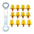 thumbnail image 3 of Luwecf 12 x Soccer Shoe Spikes Soccer Cleats M5 Rugby Cleats Universal Athletics Spikes Gold with Wrench, 3 of 9