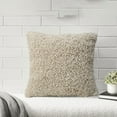 thumbnail image 6 of BinKFF Beige Decorative Throw Pillow Covers 18x18 Inch Set of 2, Soft Fluffy Faux Wool Boucle Textured Cushion Case, Modern Home Decor for Couch Bed Living Room Office, 6 of 8