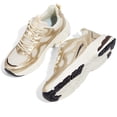 thumbnail image 4 of LUCKY STEP Chunky Fashion Mesh Sneakers Casual Running Walking Shoes,Gold/Beige,Womens, 4 of 6