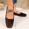 thumbnail image 5 of FRSASU Ladies Fashion Mary Jane Shoes -Flat Square Toe Low-Cut Casual Elegant Style Shoes Suitable for Daily Wear Brown, 5 of 9