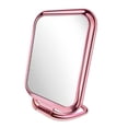thumbnail image 1 of Espejo de maquillaje portátil con asa plegable para tocador de mesa de dormitorio Cuadrado rosa, 1 of 5