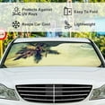 thumbnail image 5 of GZHJMY Car Front Windshield Sunshade UV Heat Protection, Foldable Auto Windshield Sun Visor for Sedan SUV Vintage Palm Background, Car Sunscreen Blocks UV Rays Heat 51x27.5inch Keep Vehicle Cool, 5 of 6