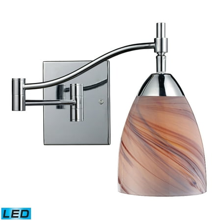 

Celina 1-Light Swingarm Wall Lamp in Chrome with Creme Glass - Includes LED Bulb