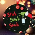 thumbnail image 3 of Soul Décor Stink Stank Stunk Ornament, Funny Ornaments For Christmas Tree, Large 3.75" Round Metal Ornament, Velvet Pouch Included, 3 of 7